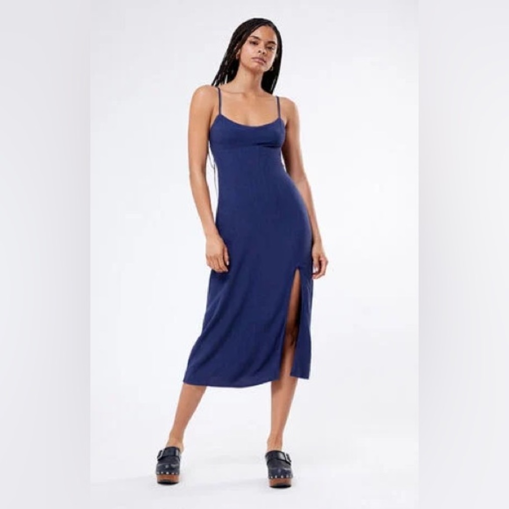 Kendall & Kylie Linen Blend Midi Dress